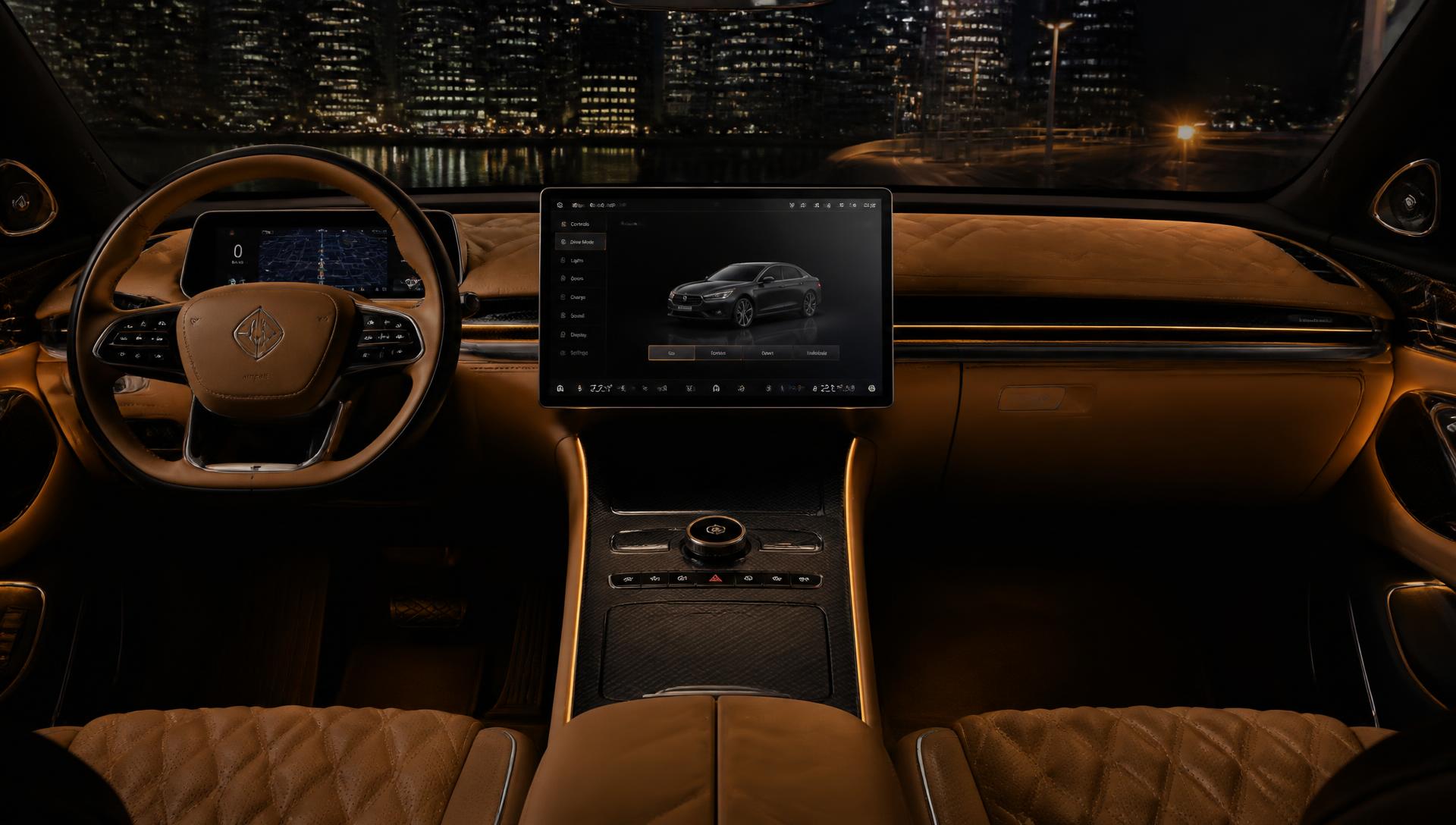 BYD HAN interior with rotating touchscreen